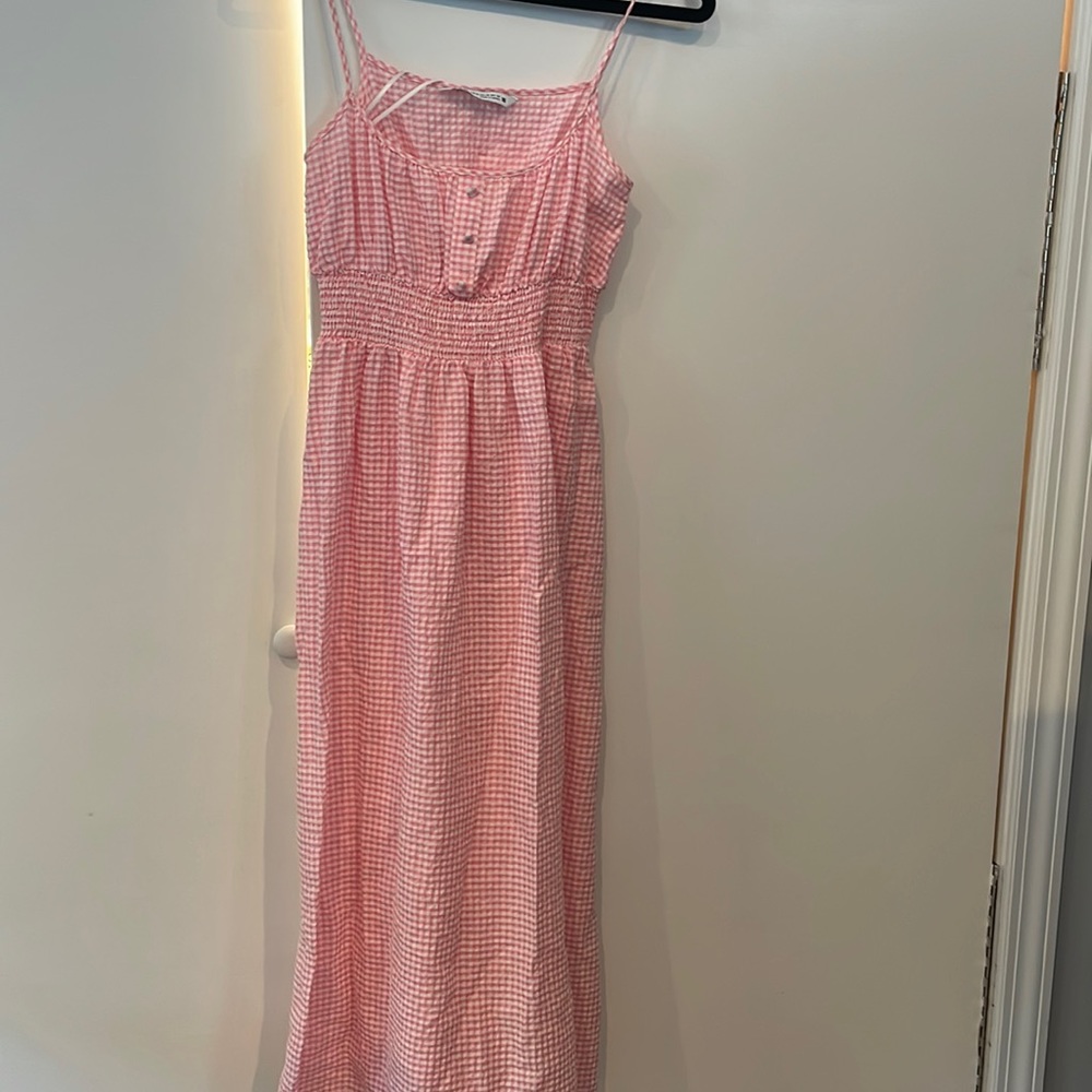 Zara Pink Gingham Dress XS